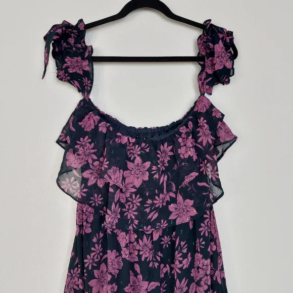 Lulus Love and Blooms Floral Print Off-the-Shoulder Maxi Dress Size Small - Picture 4 of 8